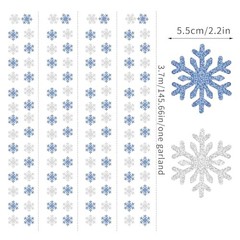 Snowflake-Snow Blue-Silver Christmas Party-Decoration Garland – 52ft Navy Blue