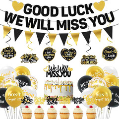 Farewell Party Decorations, We Will Miss You Banner Cake Topper Balloons Hanging