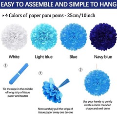 23Pcs Blue Birthday Party Decorations for Boys Men Navy Royal Light Blue | Ho…