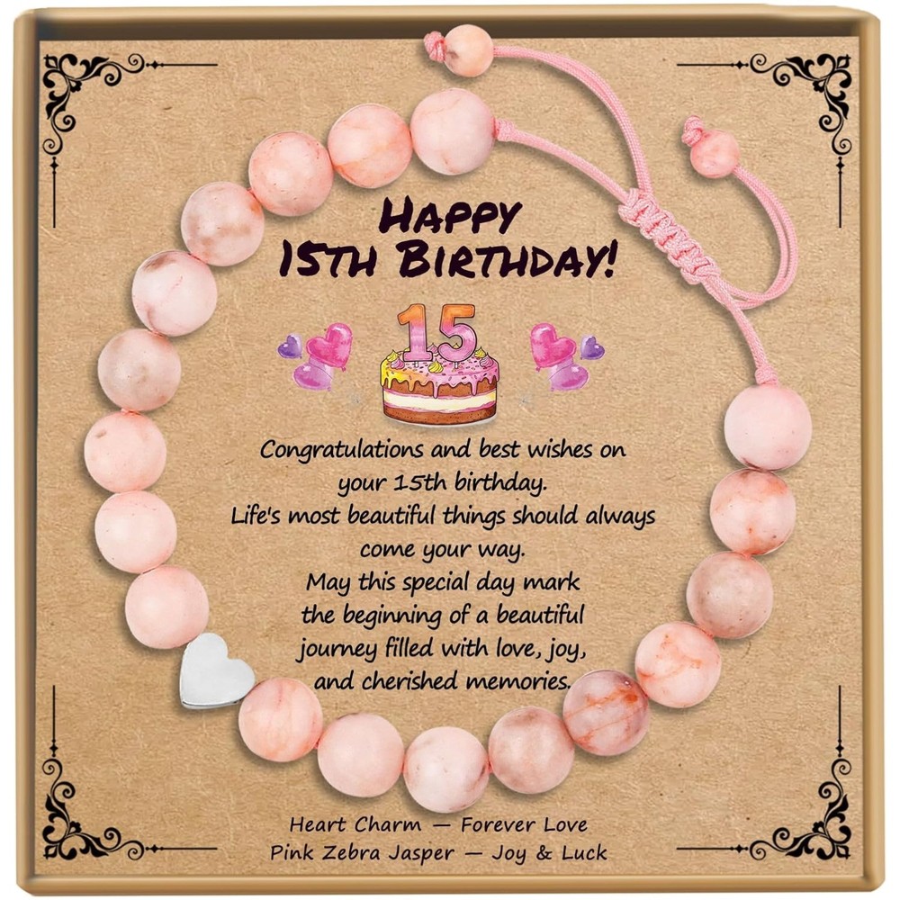 Charming Pink Heart Bracelet with Adjustable Size – Birthday Gift for Daughters