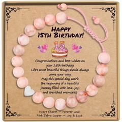 Charming Pink Heart Bracelet with Adjustable Size – Birthday Gift for Daughters