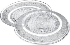 Elsjoy Set of 6 Glass Dinner Plate, 10 Inch Large Serving 10 inch, Clear
