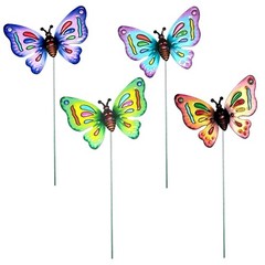 4x Colourful Butterfly Garden Stake Decor Garden Art Ornament Outdoor Decoration
