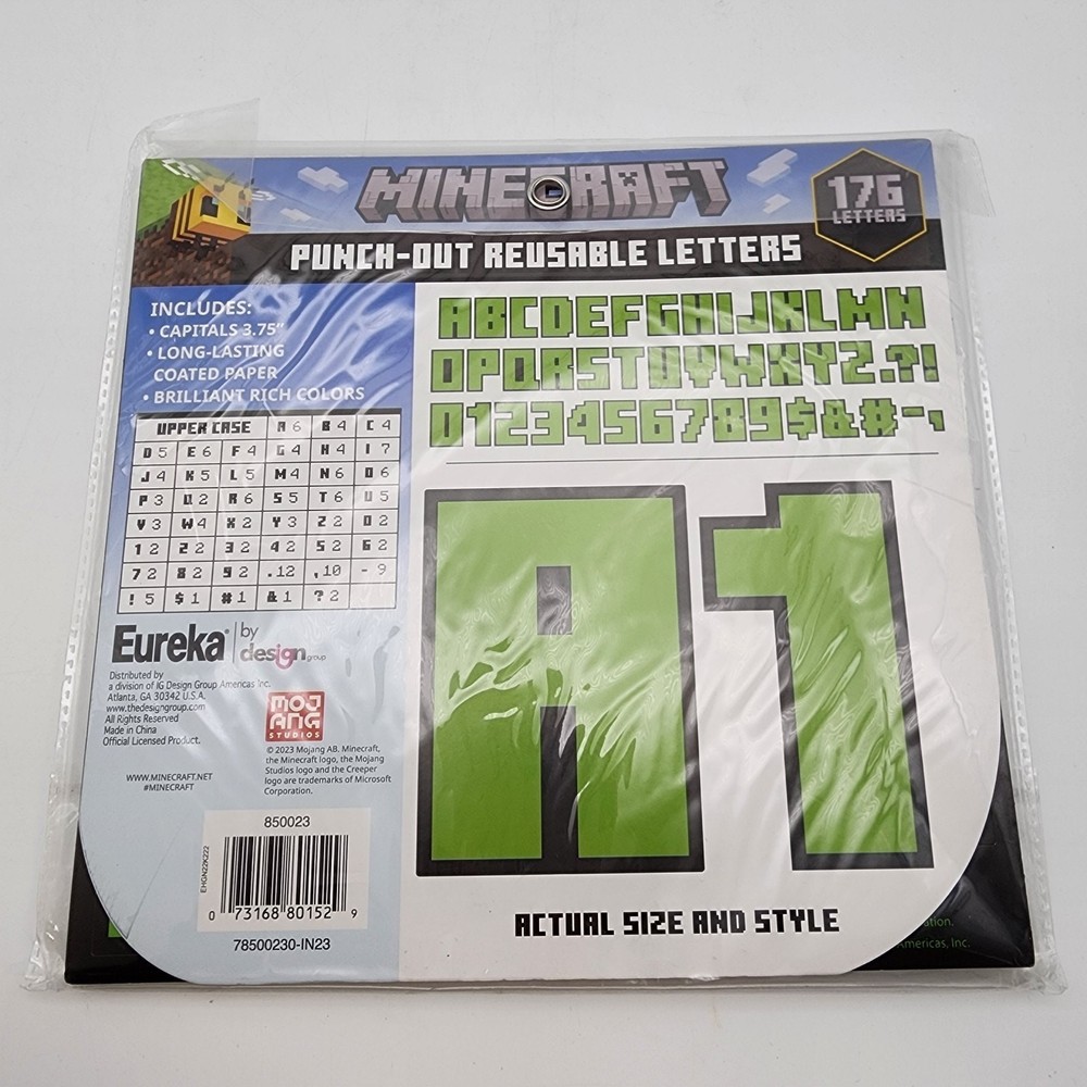 Minecraft Reusable Letters Bulletin Board Poster Birthday Party Game Decor 3.75″