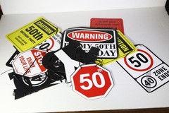 50TH Birthday Decorative Banners – 14 Pcs Funny Novelty Signs, 50 Years Old