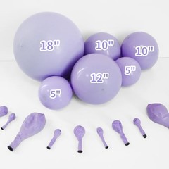 Double Stuffed Balloons Different Size 115Pcs 5/10/12/18″ Light Dusty Purple