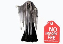 5 Ft. 5″ Animated Standing Wrinkled Reaper with Hair Halloween Decoration – ATC