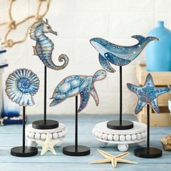 5 Pcs Summer Wooden Tabletop Decor Freestanding Wood Table Sign Summer Decora…