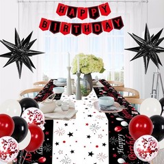 Red Birthday Decorations for Men Women Boys Girls, 75 PCS Red and Black Party…