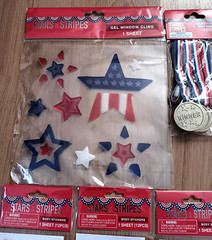 Star & Stripes Gold Medals Body Stickers Gel Window Clings Party Supplies Lot