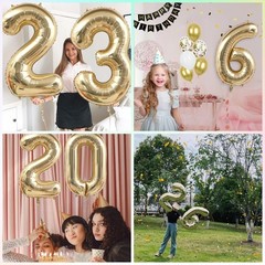40 Inch Light Gold 33 Number Balloons White Gold Giant 33 Foil Mylar Helium L…