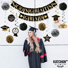 Black and Gold Graduation Party Decorations 2026 – Pack of 19 | Graduation Hangi