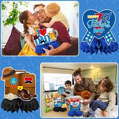 8PCS Fathers Day Party Decorations Honeycomb Centerpiece, 3D Double Side Happ…