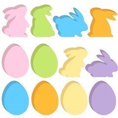Colorful Easter Bunny Egg Carrot Paper Cutouts Bulletin Board Decor 200 PCS