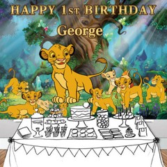 Simba The King Lion Personalised Custom Birthday Banner Backdrop Party Supplies