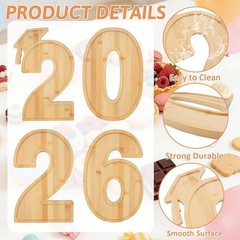 2026 Charcuterie Numbers Fillable Graduation Decorations, Wooden Number Charc…