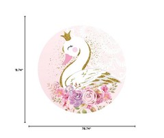 Swan Round Backdrop Golden Glitter Pink Flower Backdrop Stand Cover