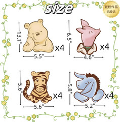 16PCS Vintage Winnie Centerpieces Baby Shower Decorations Table Center Pieces Ta