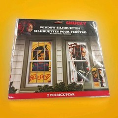 Chucky Child’s Play Window Silhouettes Door Cover Halloween Horror Scene 33.5×65