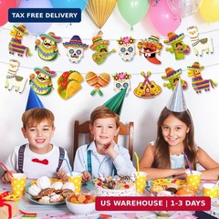 24PCS Mexican Theme Party Decorations, Fiesta Mexican Banner Cinco De Mayo Party