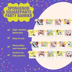 Spongebob Squarepants Jointed Banner Multicolor Birthday Party Decoration