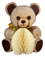 VTG 1982 Beistle Co USA Teddy Bear Die Cut Party Decor Honeycomb Baby Shower
