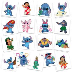 Stitch Party Supplies, 34Pcs Temporary Tattoos Party Gifts, Removable Tattoo Sti