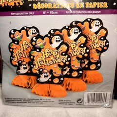 Vintage Halloween Honeycomb Decorations 4 Pack 4 Ghost Pumpkin Party Decor New