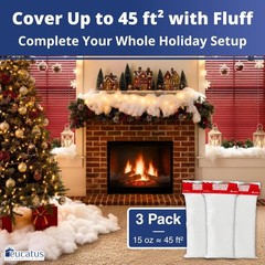 Eucatus 3 Pack Cotton-Like Snow Fluff – Safe, Reusable, and Mess-Free Decoration