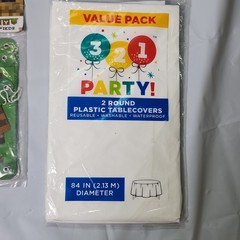 Party Supplies Mixed Lot Mine Craft Balloons Banners Straws Tablecloth Lot Of 10