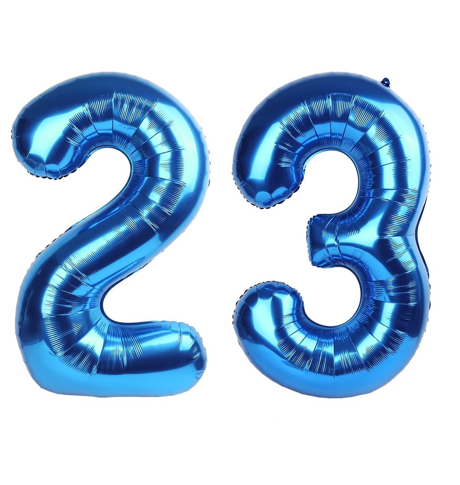 Big 23 Balloons Number, 40 Inch 32 Balloon for Women Men, Dark Blue Number Ba…