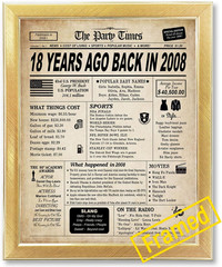 18Th Birthday Decorations for Boys and Girls, Back in 2008 Print, 18Th Birthday