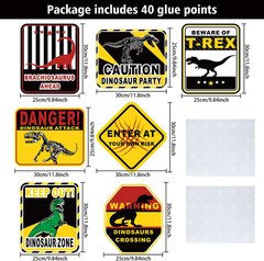 9 Pack Dinosaur Birthday Signs Jurassic Crossing Wall Decor Kids Party Props Set