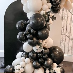 67pcs Black White 12-Inch Latex Balloons for Birthday, Wedding, Graduation