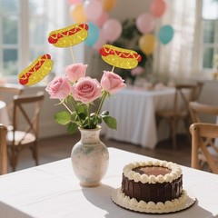 Easy Assemble Hotdog Centerpiece Sticks – Perfect for Baby Showers & Birthdays