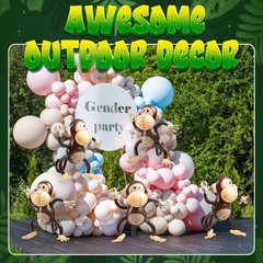 Large Inflatable Monkey (Pack of 3) 27Inch Monkeys for Baby Shower Safari Jungle
