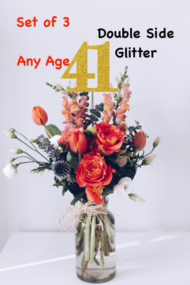 41st Birthday Decoration Centerpiece Party Favors (SET OF 3) 20 Colors Available