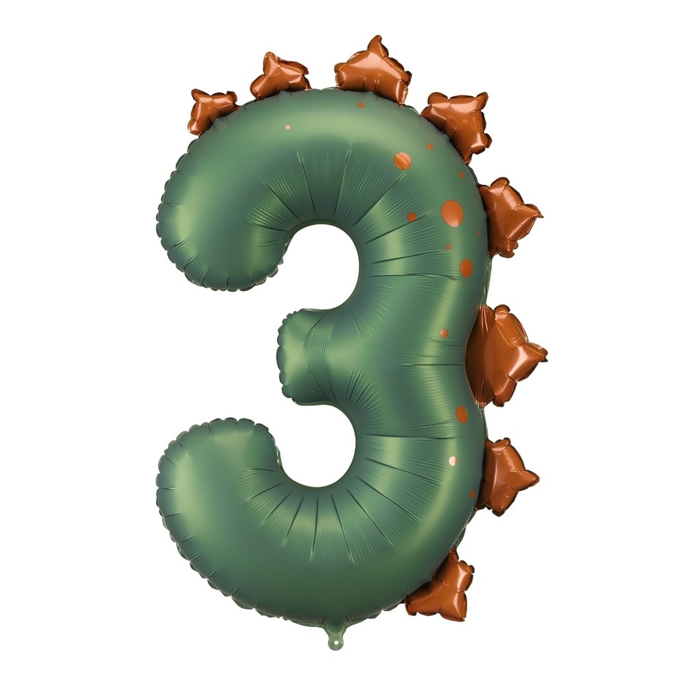 Dinosaur Number 3 Balloon 36 Inch Three Rex Balloons 3 Years Old Birthday Dec…