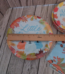 99 Pcs Little Pumpkin Plates & Tablecloth Thanksgiving Party Supplies Boy