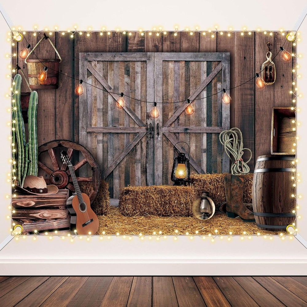 7 x 5 ft Western Party Backdrop Western Cowboy Party Decoration Wild West Decor