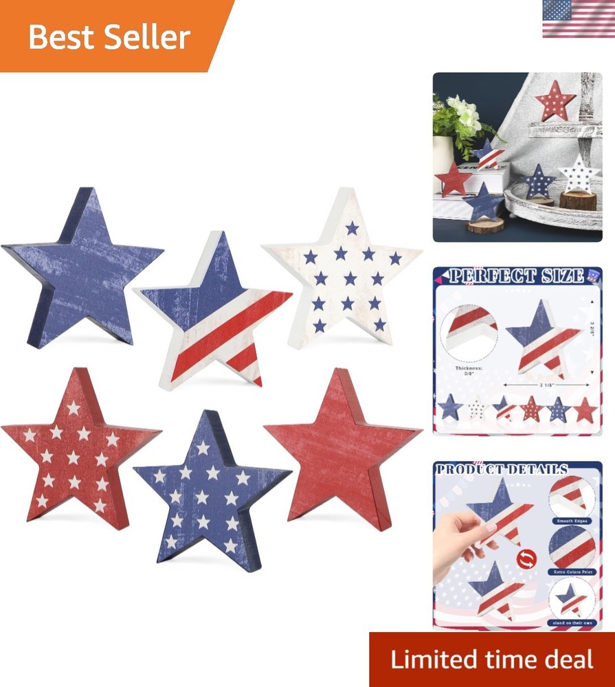 Chic Vintage Star Decorations Set – Perfect for Independence Day Celebrations