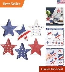 Chic Vintage Star Decorations Set – Perfect for Independence Day Celebrations
