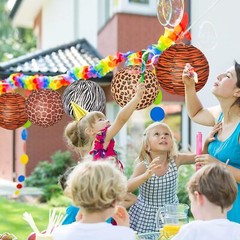 Mudder Jungle Animal Print Paper Lanterns Safari Hanging Lantern…