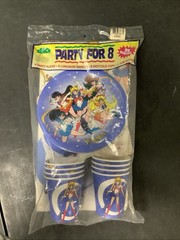 Vintage Sailor Moon Party Kit For 8 Plates Cups Napkins Tablecloth Anime