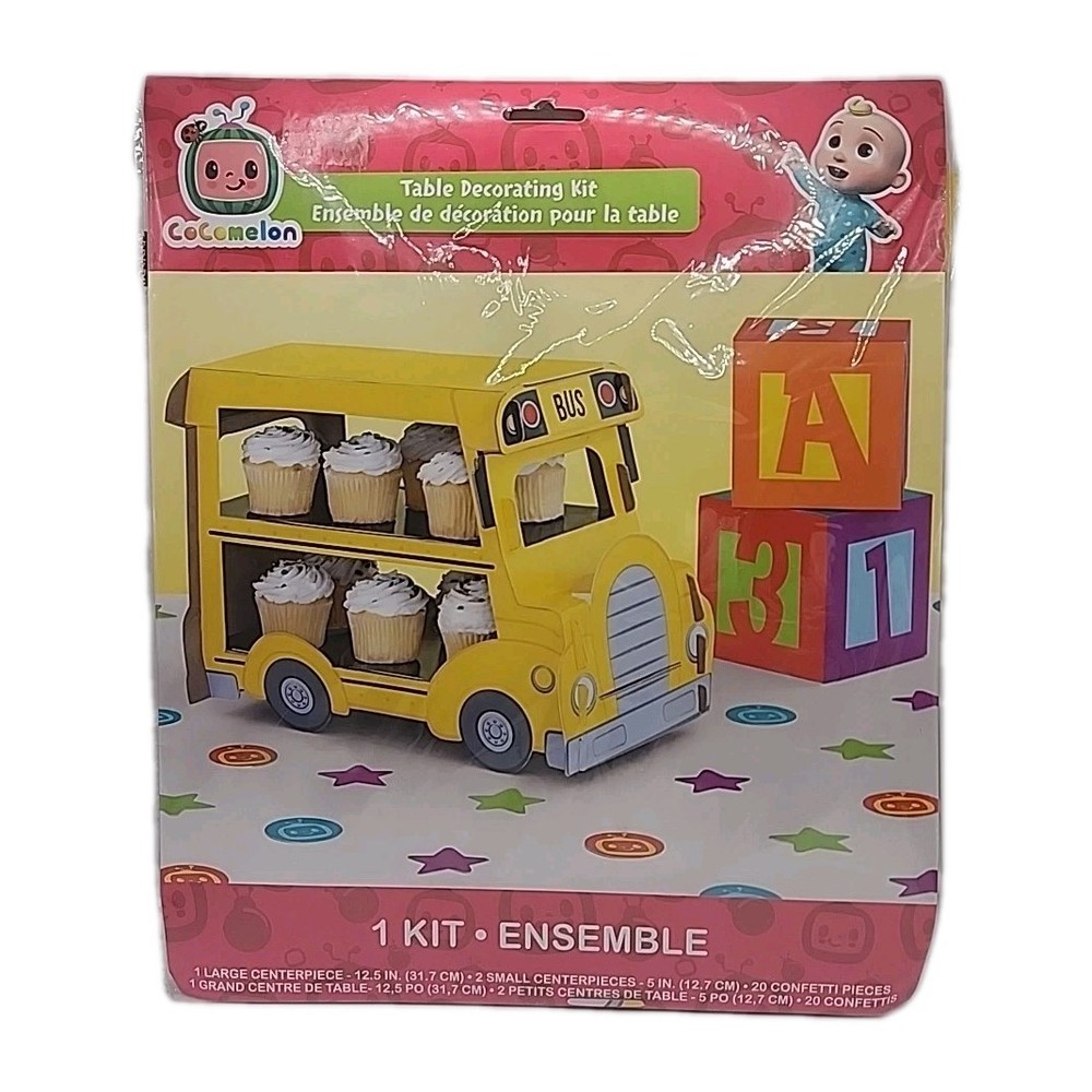 Cocomelon Party Table Decorating Kit – Centerpiece, Confetti And Blocks Set NEW