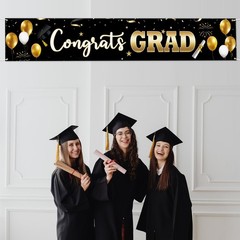 Large Graduation Banner Decorations 120″ x 20″ Congrats Grad Class of 2025 Ya…