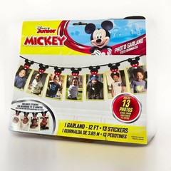 1st Birthday Mickey Mouse 13-Picture Photo Garland Kit, 12ft, 13 Stickers NEW