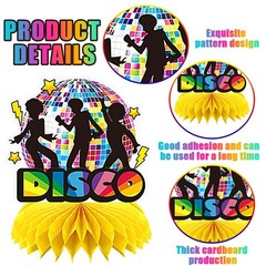 10 Pcs 70s Disco Party Decorations Back to 70s Honeycomb Centerpieces for The…