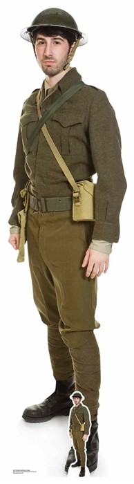 British World War 1 Soldier Lifesize and FREE Mini Cardboard Cutout / Standee