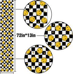 One Happy Dude Table Runner Smile Face 1St Birthday Party Decoration Baby Shower